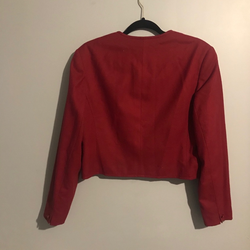 Pendleton 100% Virgin Wool Button Up Red Blazer - image 5